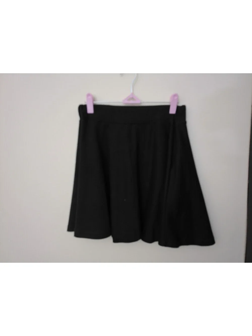 Skater Skirt Womens Size M Black Mini A-Line Stretch Elastic‎ Waist Y2K Goth